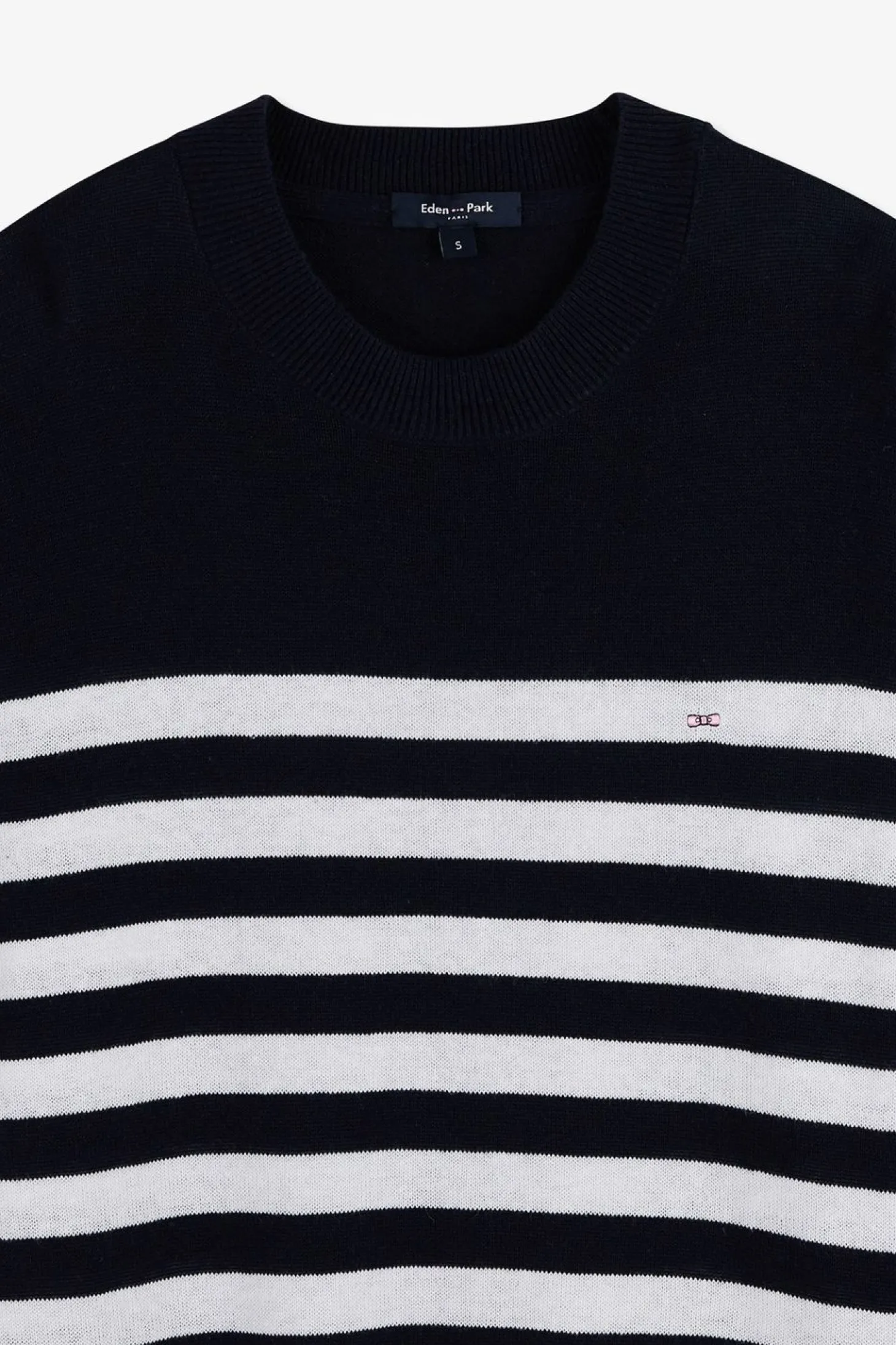 Pull Mariniere Marine Et Blanc En Lin Et Coton