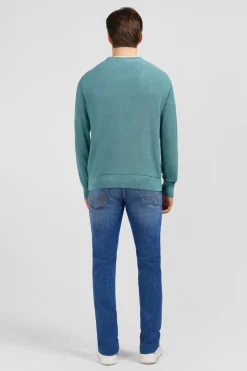 Pull Vert En Lin Melange