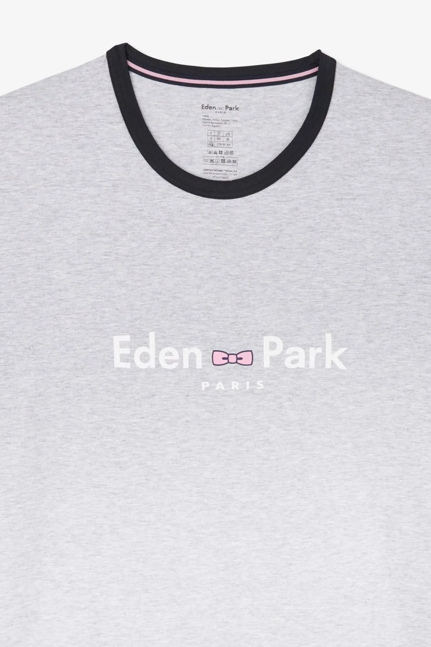 Pyjama Court Gris Logo Eden Park