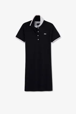 Robe Bleu Fonce A Col Polo