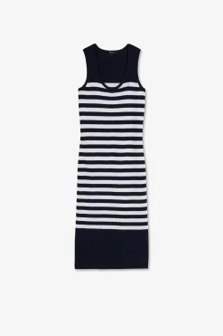 Robe Debardeur Mariniere Marine Et Blanche En Lin Et Coton