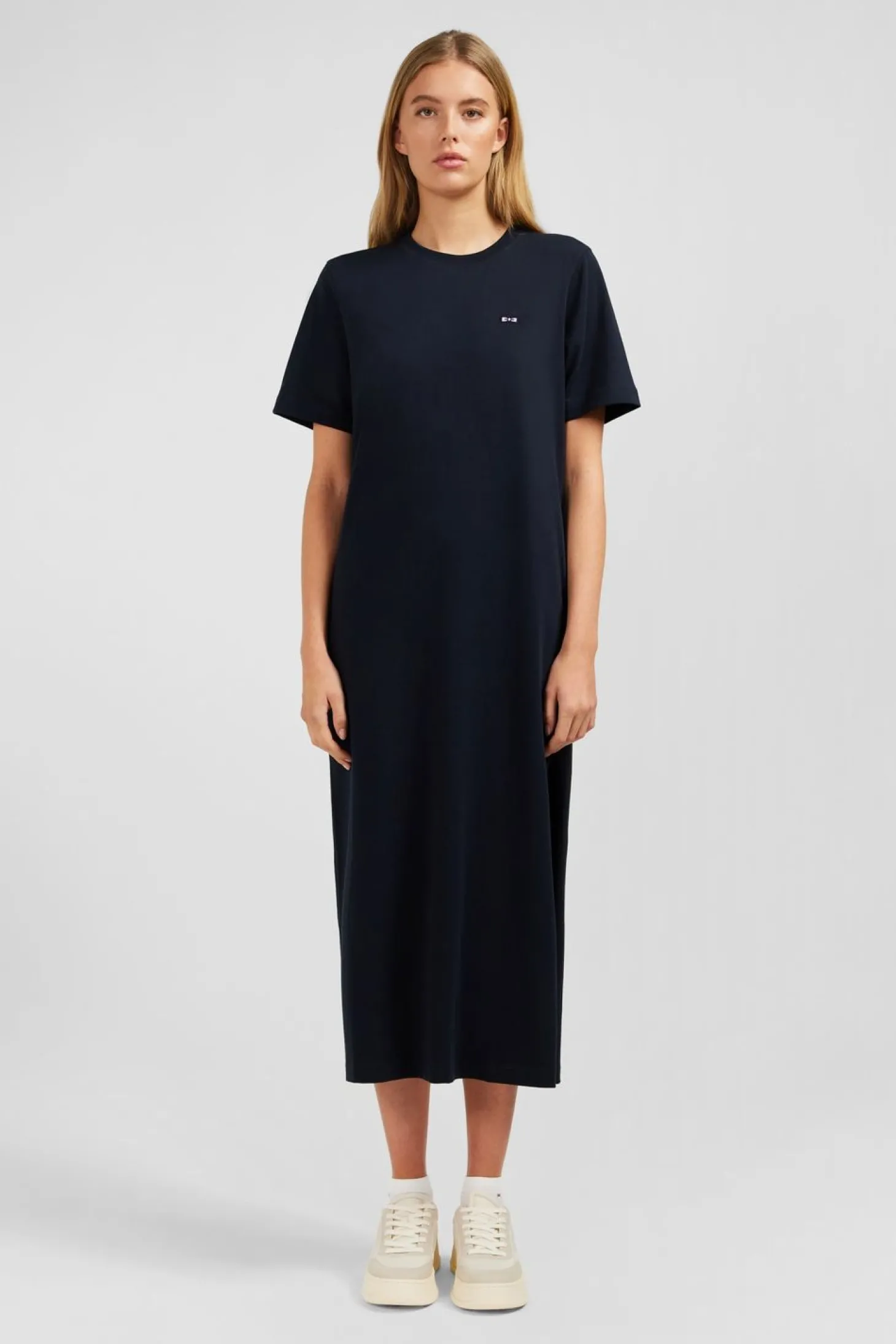 Robe T-Shirt Noire En Coton Pima