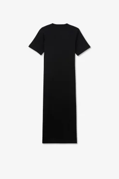 Robe T-Shirt Noire En Coton Pima