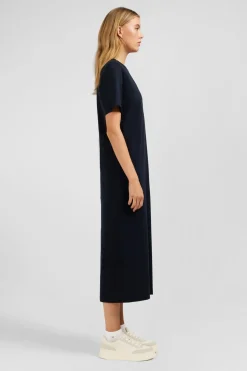Robe T-Shirt Noire En Coton Pima