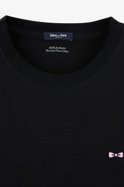 Robe T-Shirt Noire En Coton Pima
