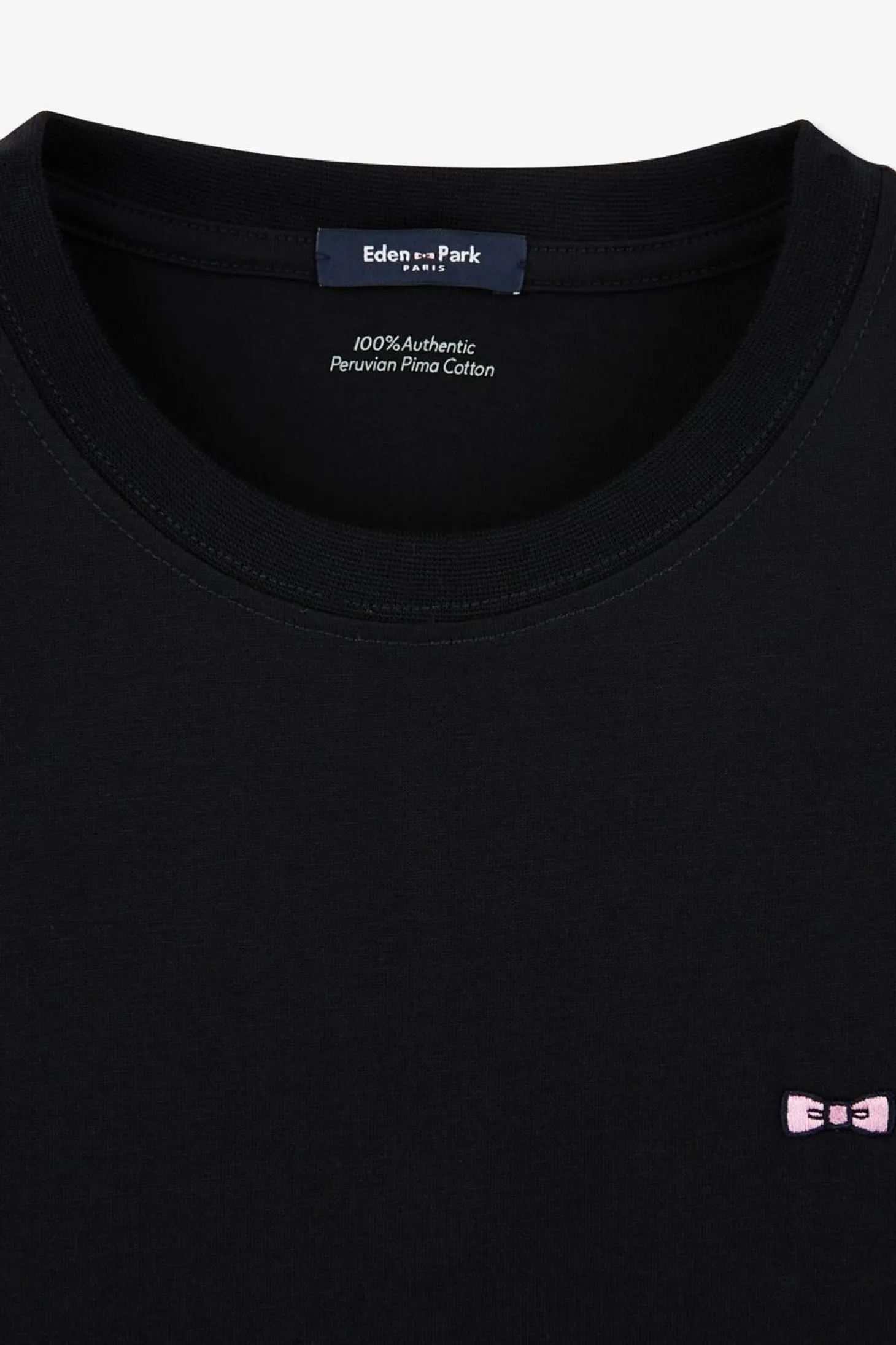 Robe T-Shirt Noire En Coton Pima