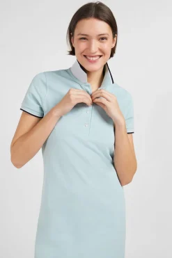 Robe Verte A Col Polo