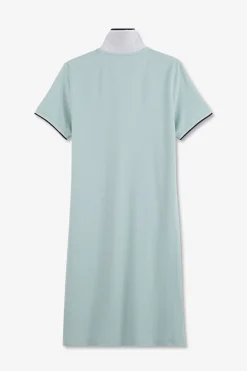 Robe Verte A Col Polo