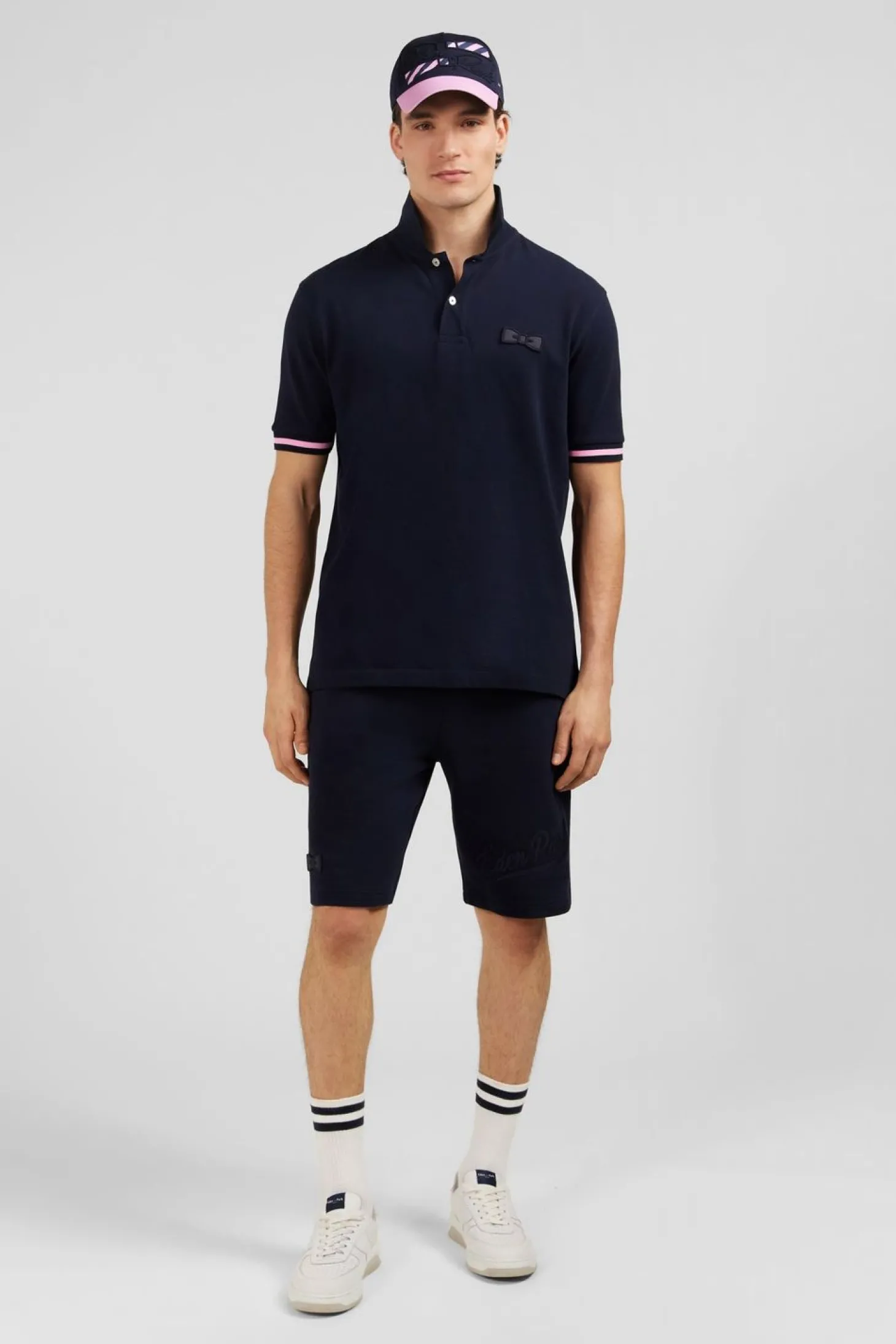 Short Bleu Marine A Details Brodes