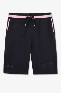 Short Bleu Marine A Details Brodes