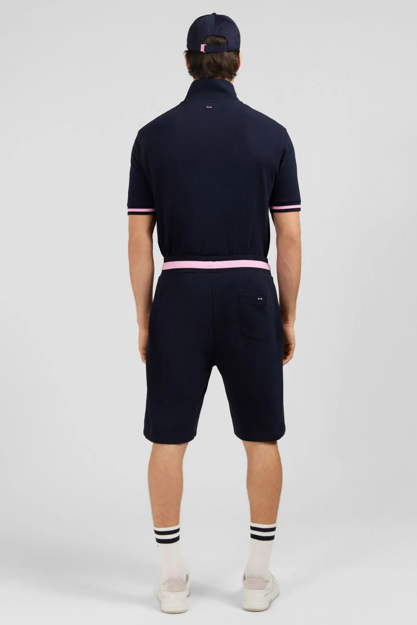 Short Bleu Marine A Details Brodes