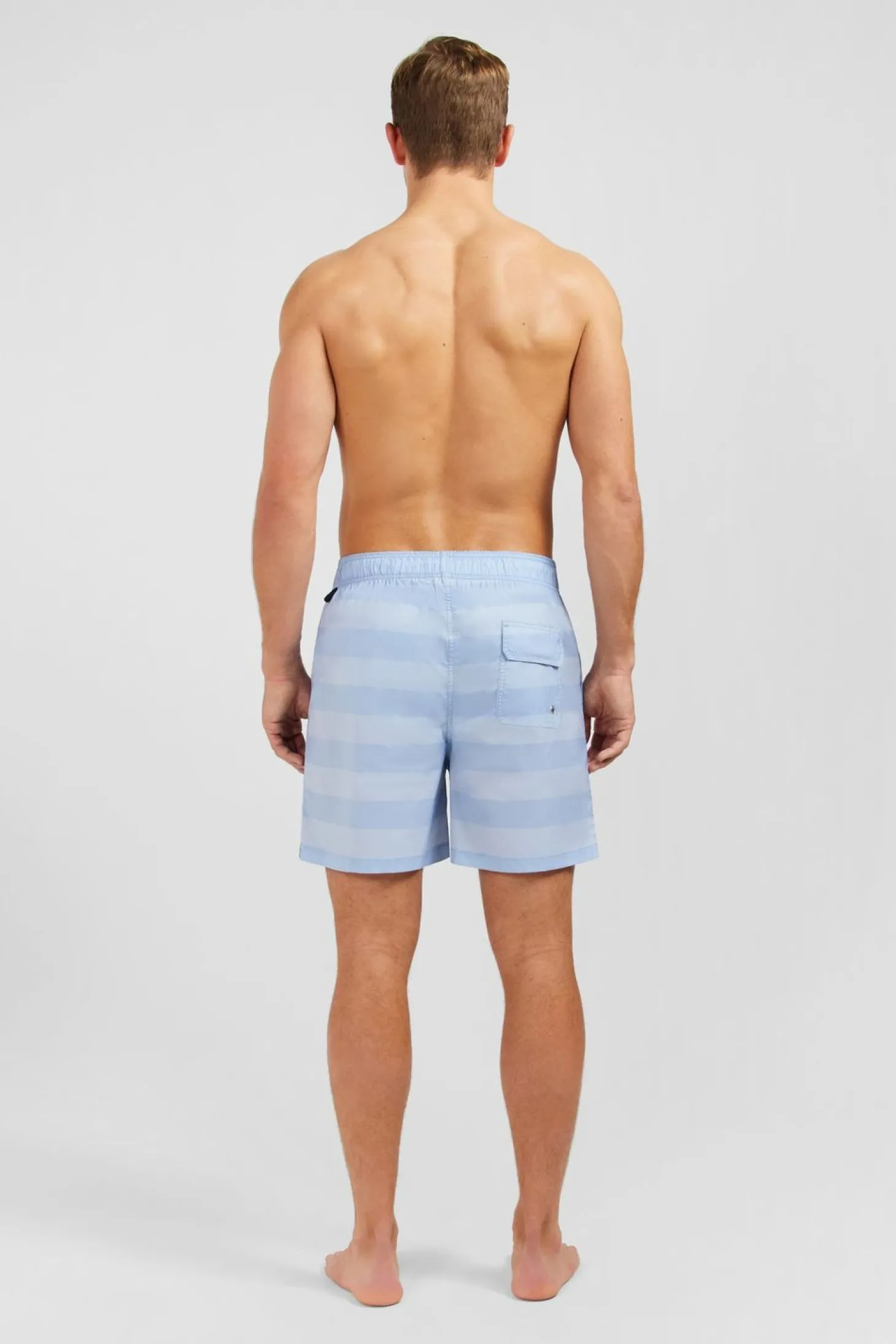 Short De Bain A Rayures Bleu Ciel