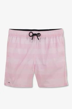Short De Bain A Rayures Rose