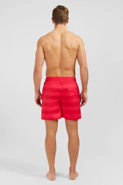 Short De Bain A Rayures Rouge