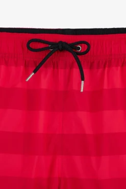 Short De Bain A Rayures Rouge