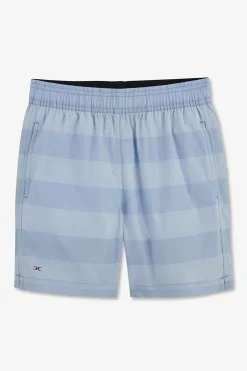 Short De Bain Enfant A Rayures Bleu Clair