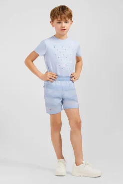 Short De Bain Enfant A Rayures Bleu Clair
