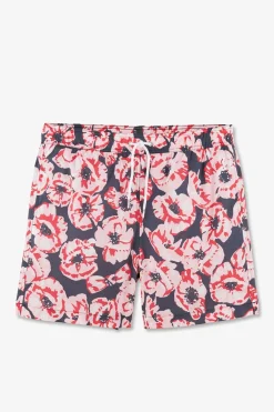 Short De Bain Rose Imprime Exclusif Fleurs