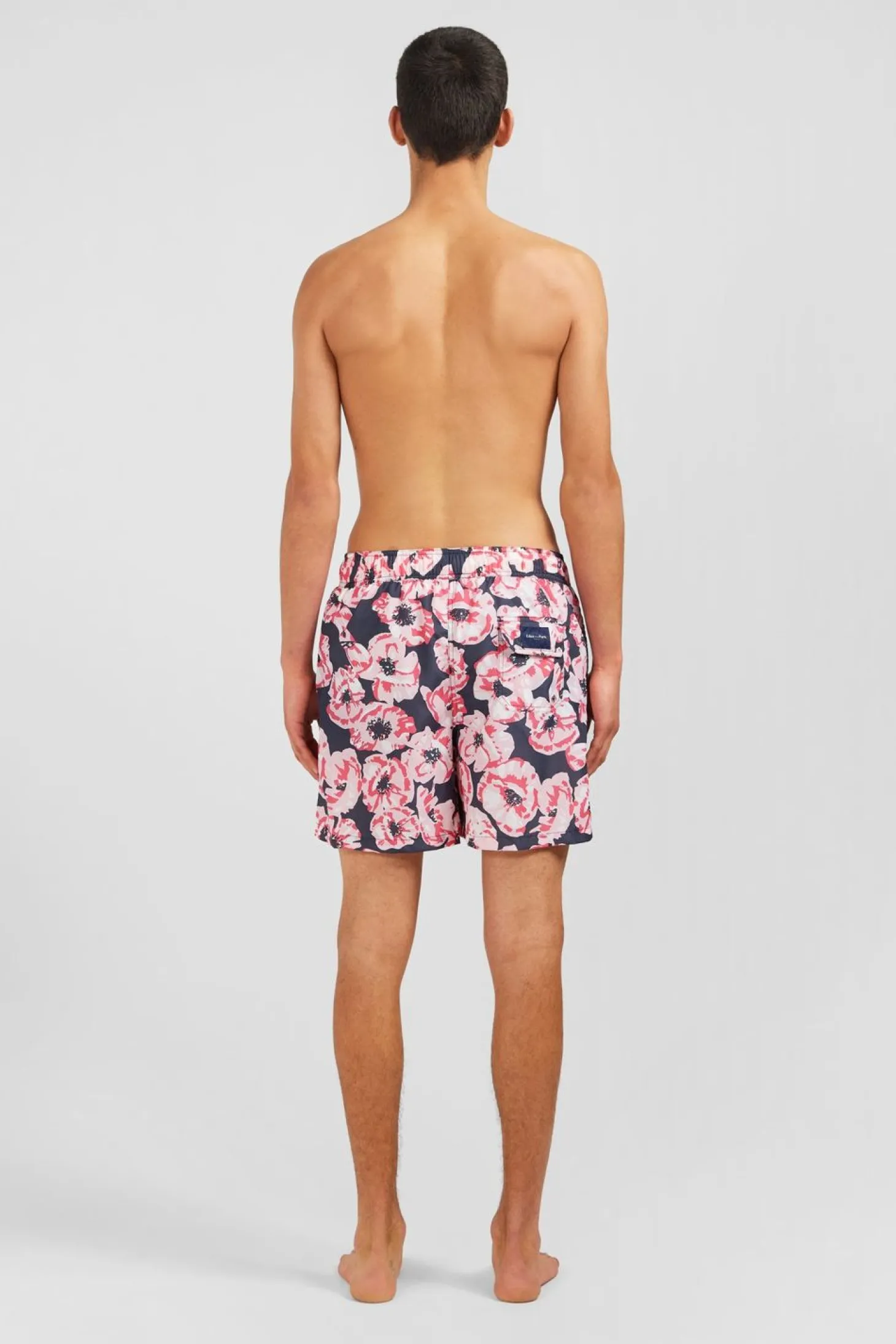 Short De Bain Rose Imprime Exclusif Fleurs