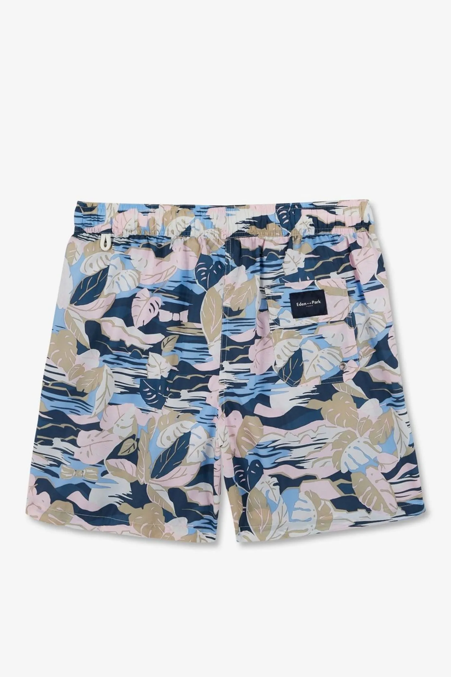 Short De Bain Rose Imprime Exclusif Tropical