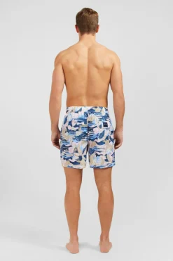 Short De Bain Rose Imprime Exclusif Tropical