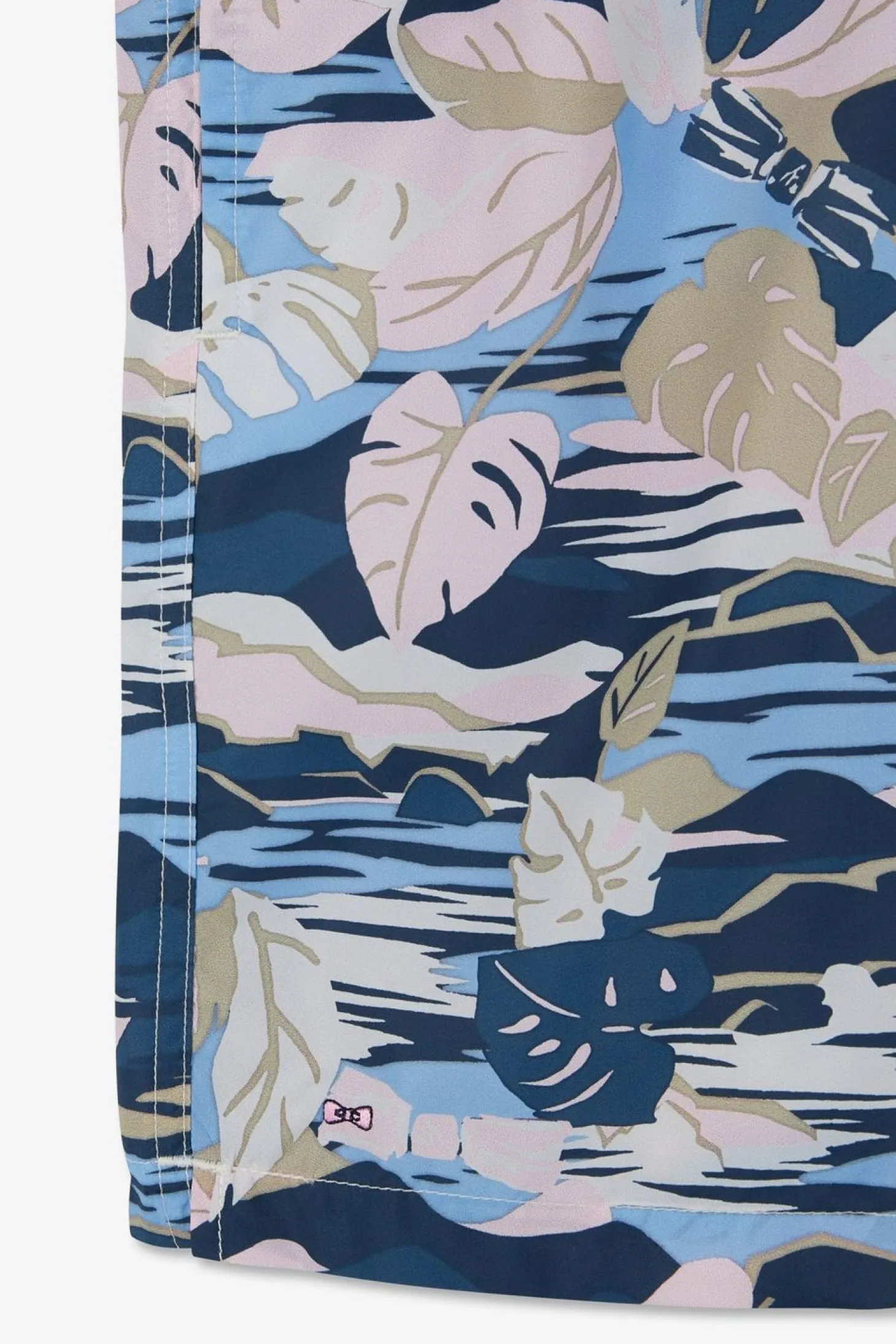 Short De Bain Rose Imprime Exclusif Tropical