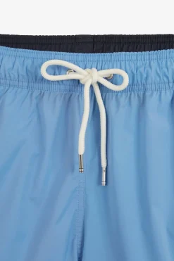 Short De Bain Uni Detail Bandes Tricolores
