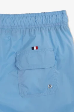 Short De Bain Uni Detail Bandes Tricolores