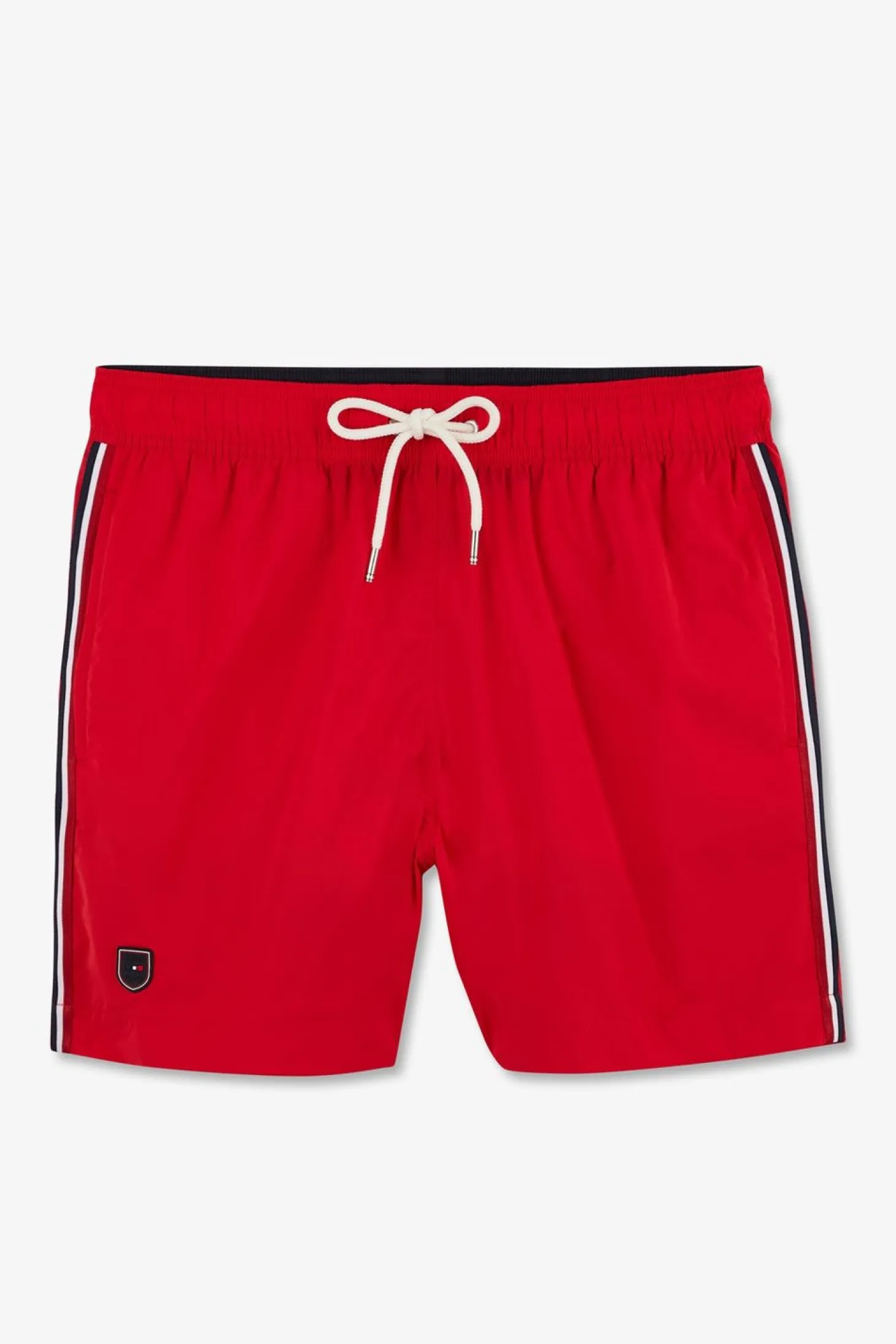 Short De Bain Uni Detail Bandes Tricolores