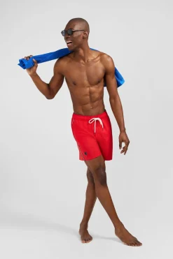 Short De Bain Uni Detail Bandes Tricolores
