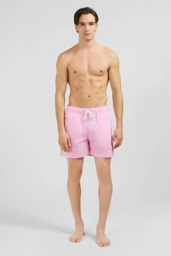 Short De Bain Uni Detail Bandes Tricolores