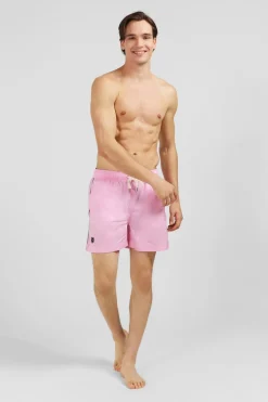 Short De Bain Uni Detail Bandes Tricolores