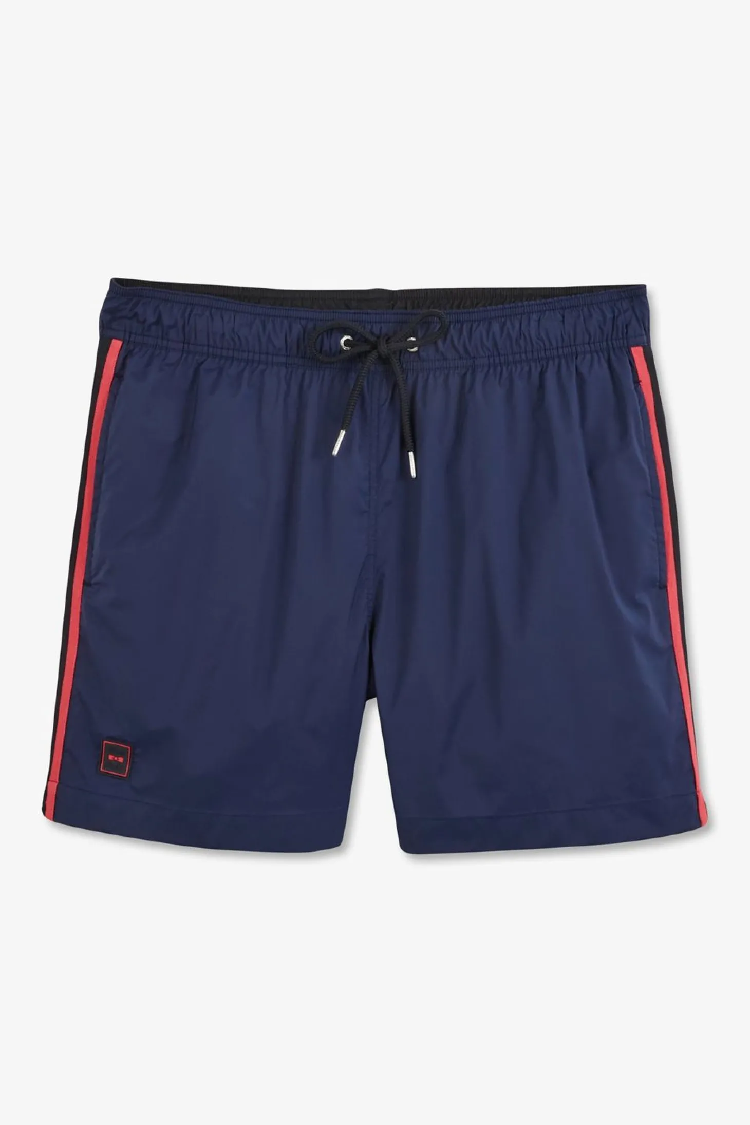 Short De Bain Uni Detail Bandes Tricolores