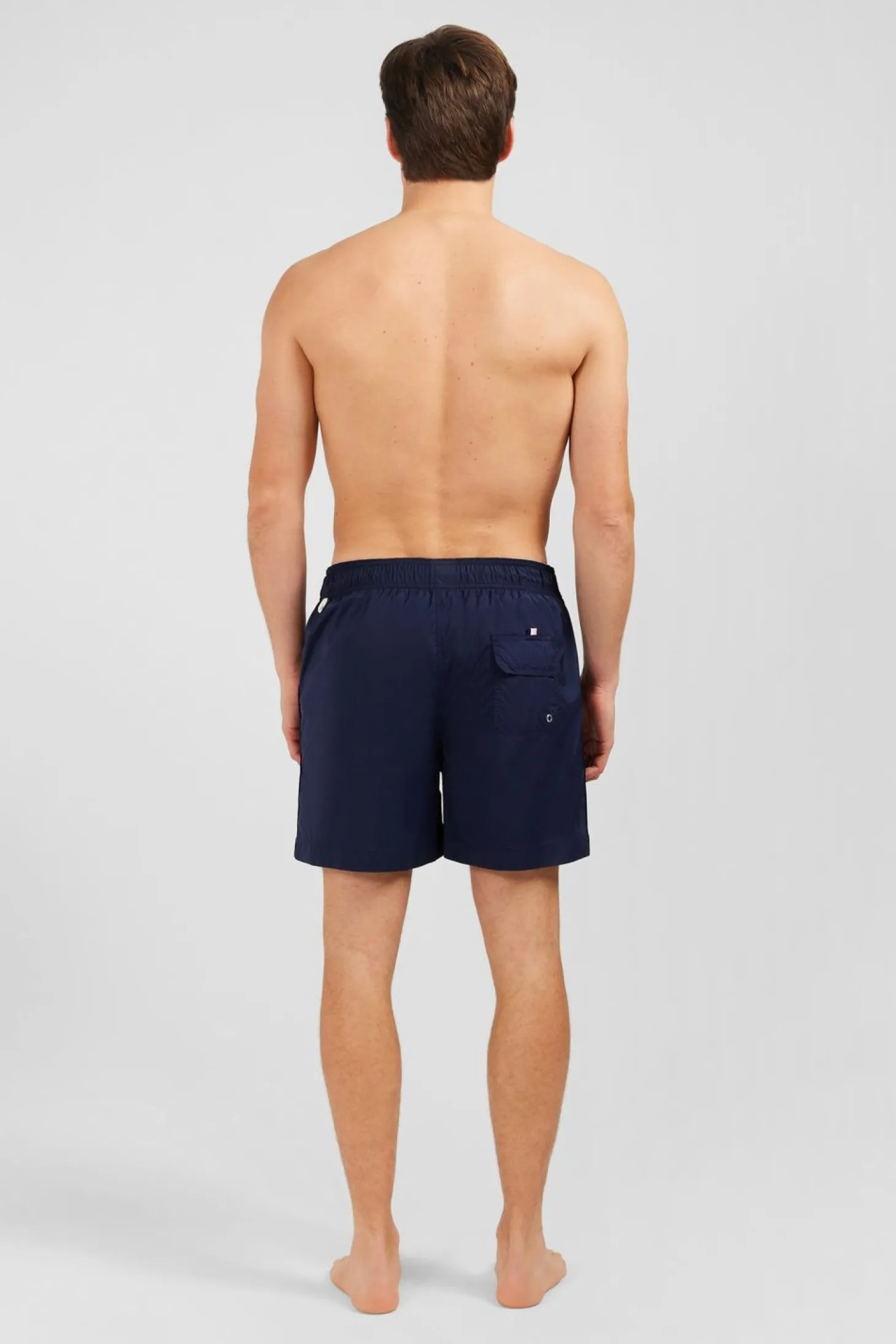 Short De Bain Uni Detail Bandes Tricolores