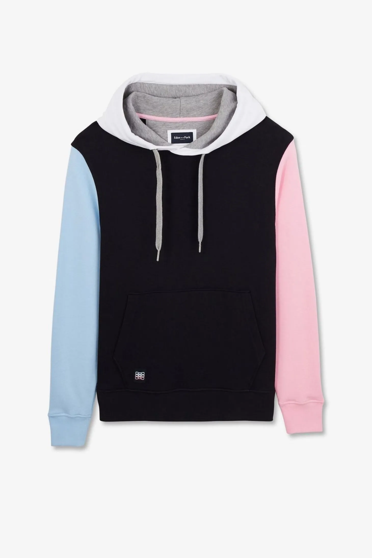 Sweat A Capuche Colorblock Bleu Fonce