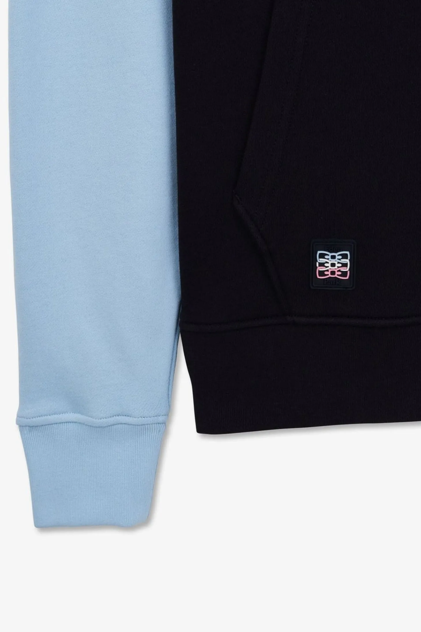 Sweat A Capuche Colorblock Bleu Fonce
