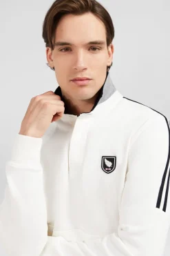 Sweat Blanc A Details Nouvelle Zelande