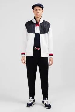 Sweat Blanc Zippe Colorblock