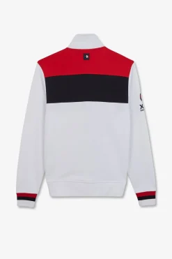 Sweat Blanc Zippe Colorblock