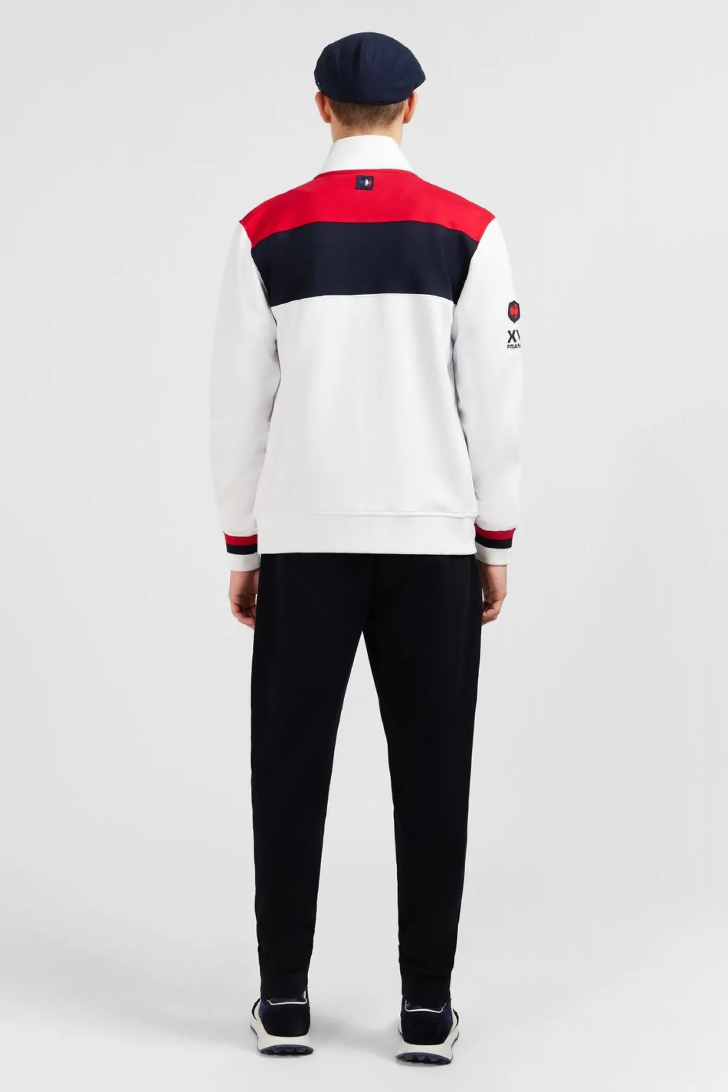 Sweat Blanc Zippe Colorblock