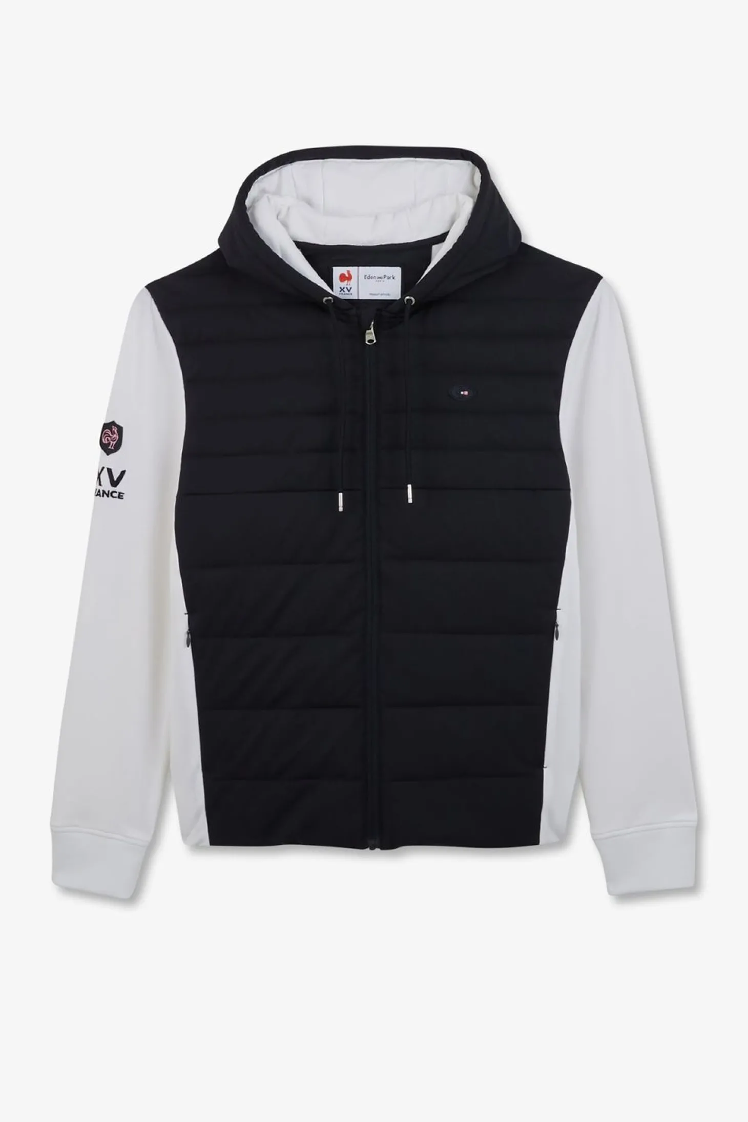 Sweat Blanc Zippe Colorblock Bimatiere Xv De France