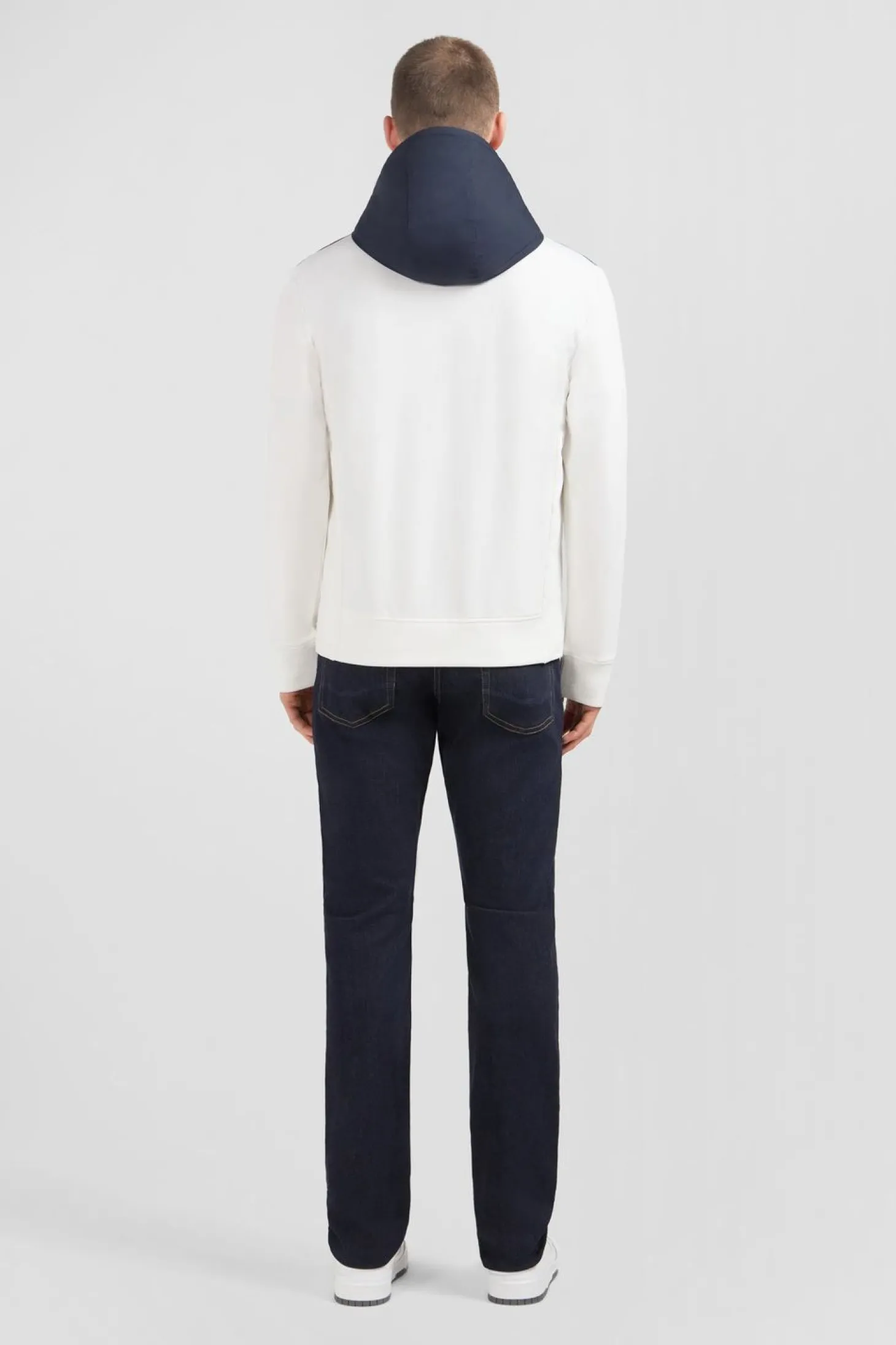 Sweat Blanc Zippe Colorblock Bimatiere Xv De France