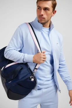 Sweat Bleu Clair Zippe A Col Montant
