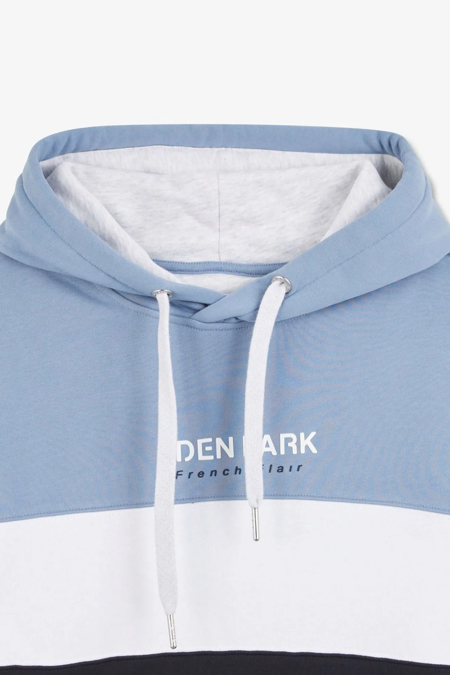 Sweat Bleu Colorblock A Capuche