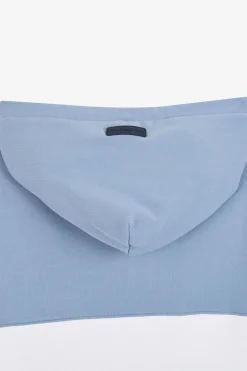 Sweat Bleu Colorblock A Capuche