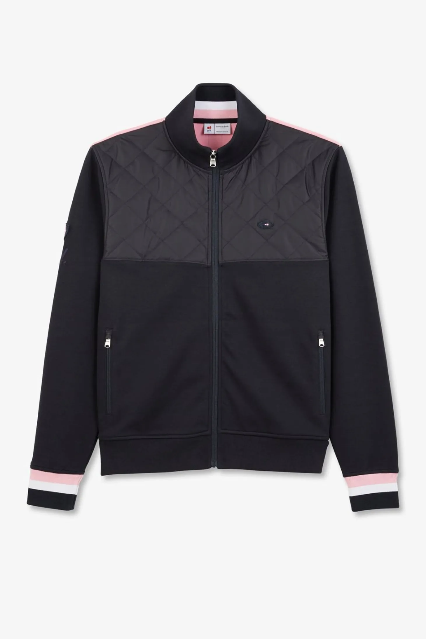 Sweat Bleu Fonce Zippe Colorblock