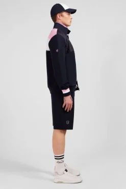 Sweat Bleu Fonce Zippe Colorblock