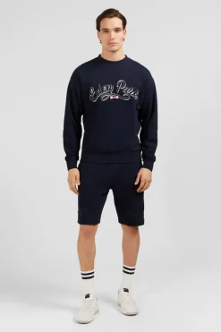 Sweat Bleu Marine A Broderie Eden Park
