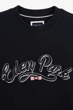 Sweat Bleu Marine A Broderie Eden Park