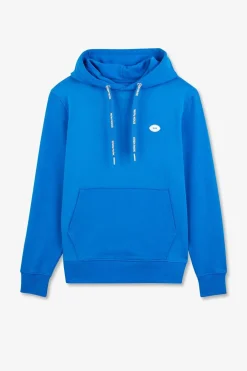 Sweat Bleu Uni A Capuche